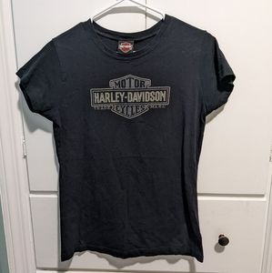 Harley Davidson Ladies Black Short Sleeve T-shirt Size L